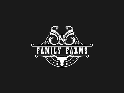 family farm art beef cattle classic cow design farm illustration illustrator logo ranch vintage western