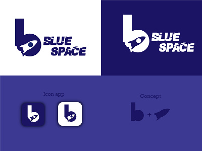Blue Space logo design app art branding design flat graphic design icon illustration illustrator logo