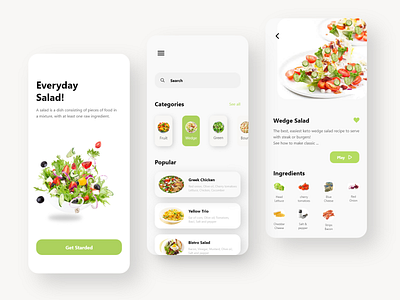 Salad App app app design appdesigner design icon minimal ui uidesign uidesigner uiux ux uxdesign uxdesigner web webdesig webdesigner