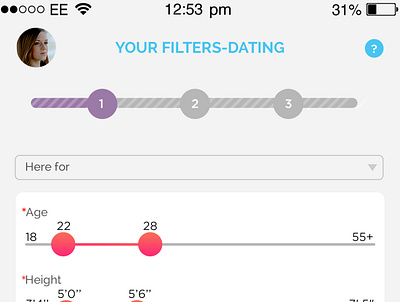 dating app progress screen design designapp mobile design photoshop uidesign