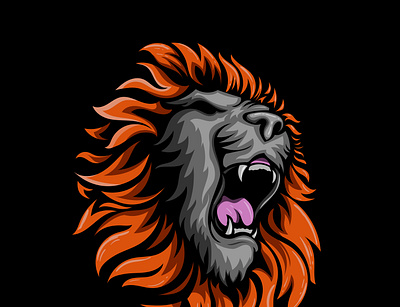 Lion head logo mascot vector illustration design illustration logo