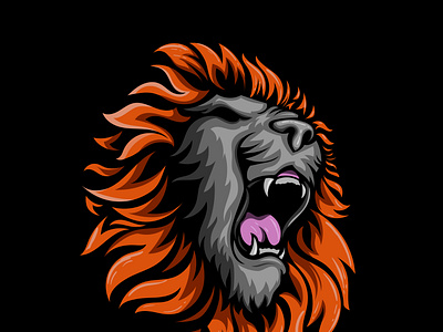 Lion head logo mascot vector illustration