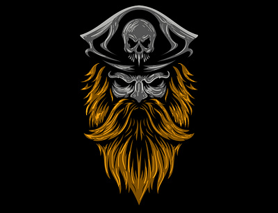 Vector illustration Pirate's Head logo Mascot illustration logo vector