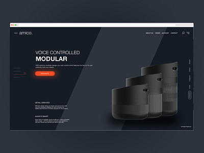 -amico. Lamp Ui Design clean colored dark light minimal orange responsive specialist ui design ux web design web ui