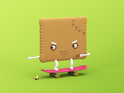 Petit Enfant Biscuit 3d biscuit character design skateboard