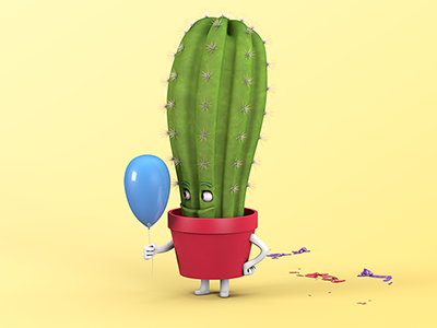 Petit Enfant Cactus 3d balloon cactus character design