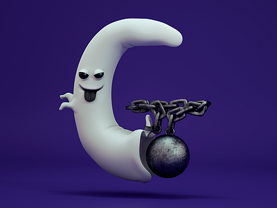 36 days of type - letter G 36dayoftype 3d characterdesign ghost