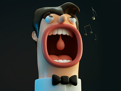36 days of type - letter O 36dayoftype 3d character design letter o opera singer