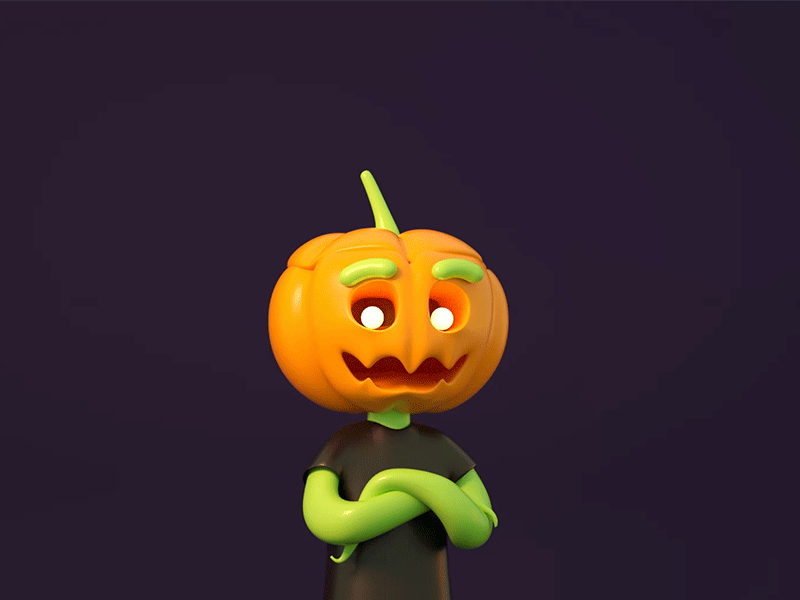 Halloween boy 3d bat characterdesign halloween illustration pumpkin