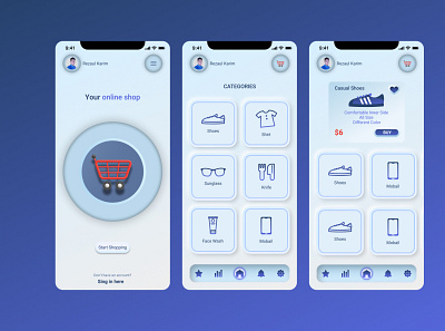Online Shopping app design using auto layout animation app app design branding cart e commerce figma graphic design motion graphics ui