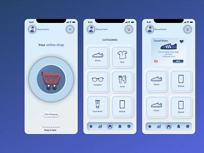 Online Shopping app design using auto layout