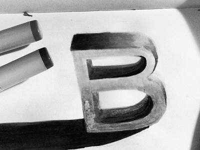 3D letter made with pen markers