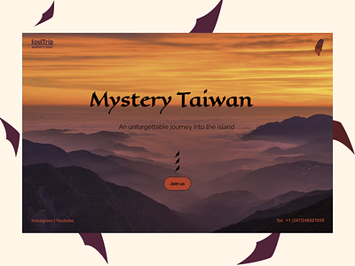 Landing page of the author's tour to Taiwan design graphic design landing logo minimal mystery travel typography ui ux vector web website