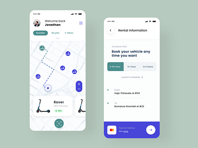 Cosmic Vehicles app app design bikes booking ebikes map mobile mobile ui ride riding scooters transportation uiux vehicle