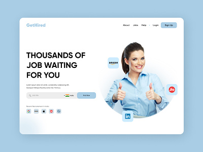 GetHired | Job Finder website design figma figmadesign minimal ui ux web website website concept website design