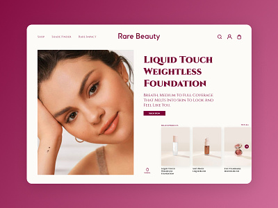 Rare Beauty by Selena Gomez design figma ui web website website concept website design