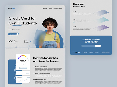 CredGen | Credit Card for Genz design figma ui web website website concept website design