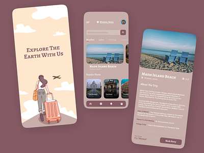 Travel Booking App appdesign appfortravel branding design figma travel ui uidesign uiux design web website website concept website design