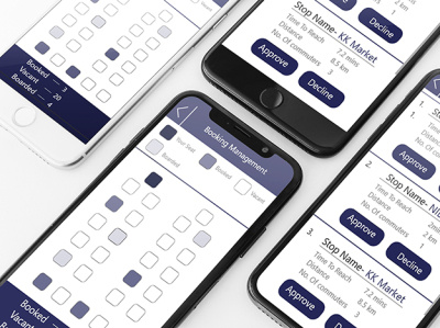 Booking & Stop Management app design ui ux