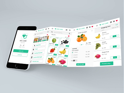 Grocery App for Elderly app art design flat graphic design illustration minimal ui ux