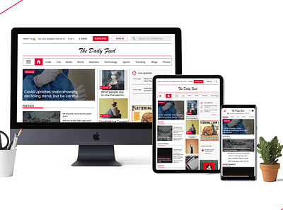 Responsive Newspaper Website Design app design illustration minimal responsive ui ux