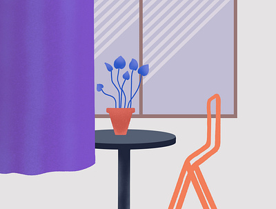 Blue grass design illustration illustration art minimal minimalism procreate procreateapp vector
