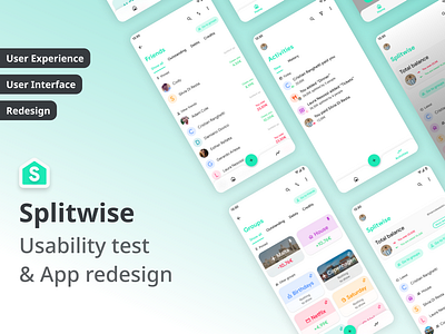 Usability study and redesign of Splitwise app app design redesign ui usability usability analysis usability testing ux