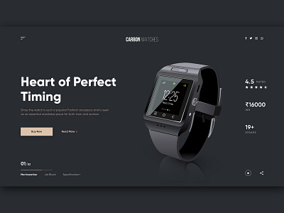 Carbon Watches ecommerce app ecommerce website watch app watch web site web design web theme website