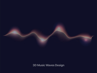 3D Music Waves Design 3d branding graphic design logo ui