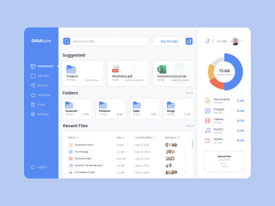 File Manager Dashboard file manager dashboard landing page ui uiux user interface web design website