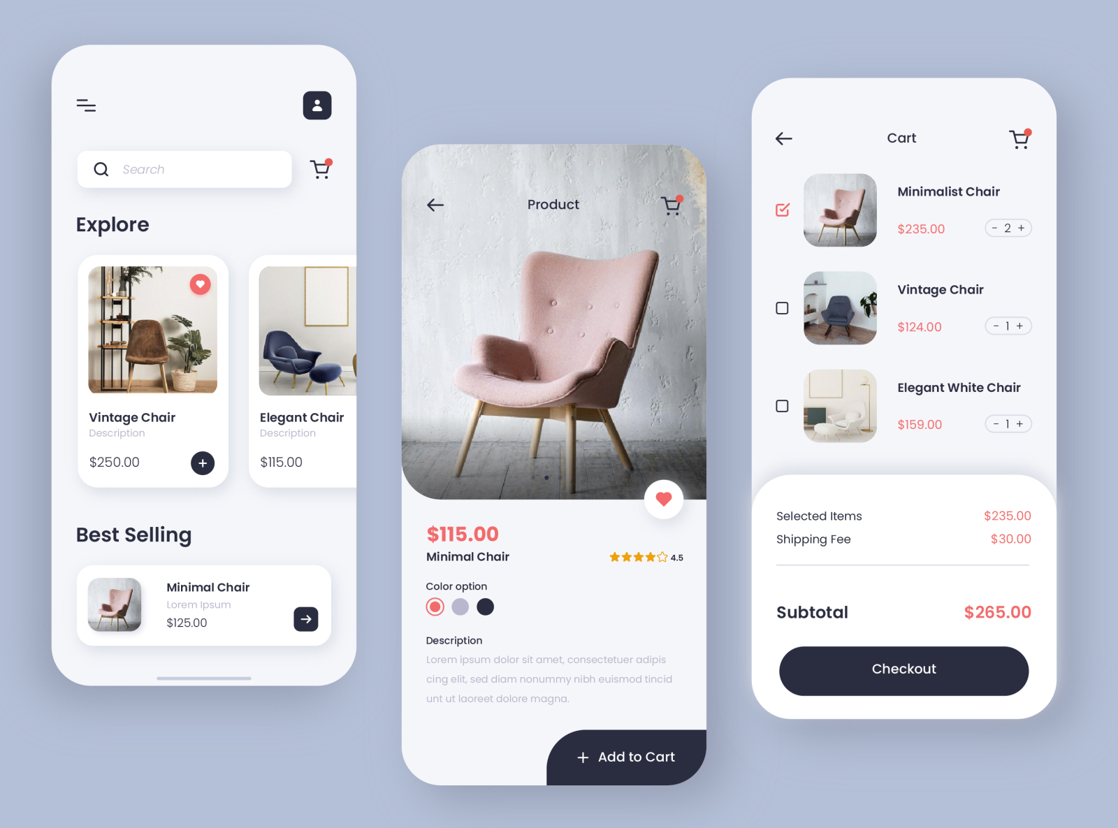 Furniture Shopping App by Bratati on Dribbble