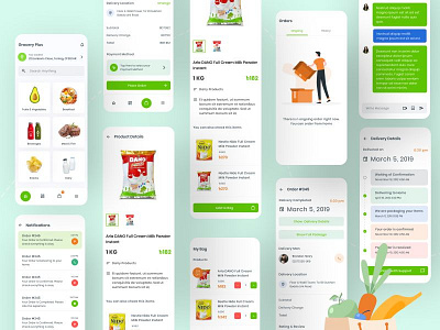 Grocery Plus app design food grocery mobile ui ux