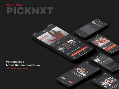 Pick Nxt app application design mobile movie recommendation ui ux