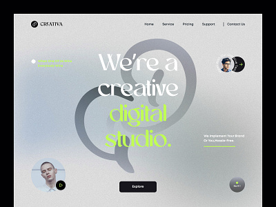 Creativa - Studio Landing Page design digital landing page studio typography ui ux website