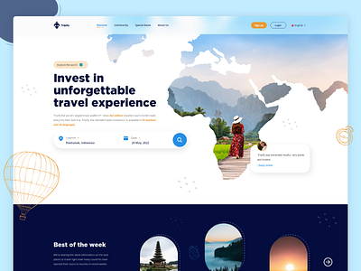Tripify - Travel Landing Page booking design destination illustration landing page travel traveling ui ux website