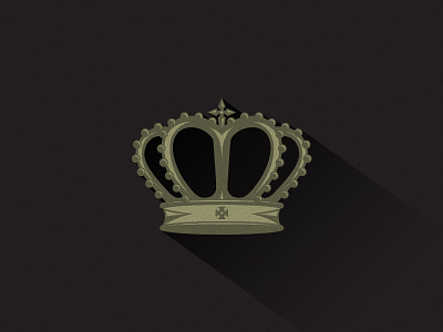 Crown black cross crown gold gray logo logo design long shadow noise shadow texture