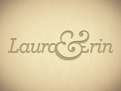 Laura & Erin adobe illustrator adobe illustrator cs3 adobe photoshop adobe photoshop cs3 ampersand archer baskerville gay gay marriage illustrator illustrator cs3 italic italicize italicized letterpress logo logo design marriage marriage logo paper photoshop photoshop cs3 texture tittle triangle upside down triangle vignette wedding wedding logo