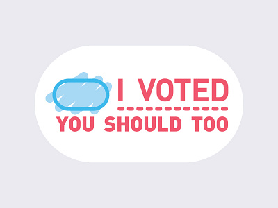 I Voted Sticker blue din election gray illustrator red sticker vote white