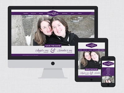 Wedding Website ampersand apple archer baskerville css3 device devices fabric gotham gray html5 html5css3 htmlcss imac ipad iphone lavandria mobile mobile design purple responsive responsive design responsive website save the date violet website website design wedding wedding website wordpress