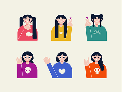 Color Pop Character Illustration avatar icons avatardesign avatars characterdesign characters group illustration illustrator team