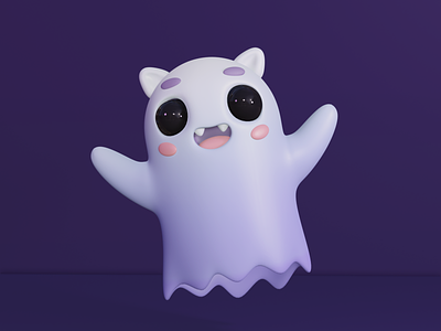 Cute 3D Ghost boi Illustration 3d illustration illustrations