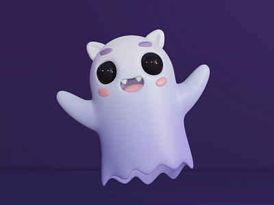 Cute 3D Ghost boi Illustration