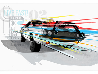 Live Fast car design illustration live fast movie typography