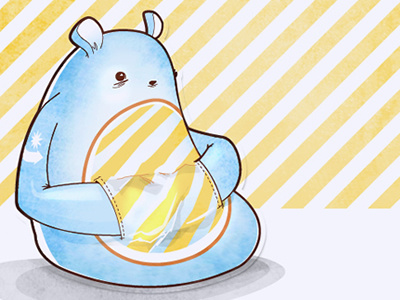 Oso Blando bear character design illustration yellow