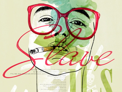 Slave design girl glasses illustration slave smoke typography
