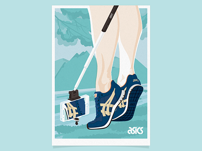 ASICS Tiger Key Visual asics cellphone illustration iphone legs lifestyle poster selfie shoes sneakers sport tiger