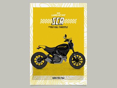 Poster Scrambler Ducati Full Throttle bike cafe racer ducati illustration motorbike motorcycle poster scrambler throttle typography vector vectorial
