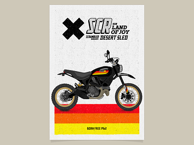 Scrambler Desert Sled Black Edition Poster bike black ducati motorbike motorcycle poster scrambler typography vectorial