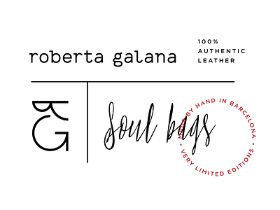 Roberta Galana Identity bag fashion identity leather logo seal typography