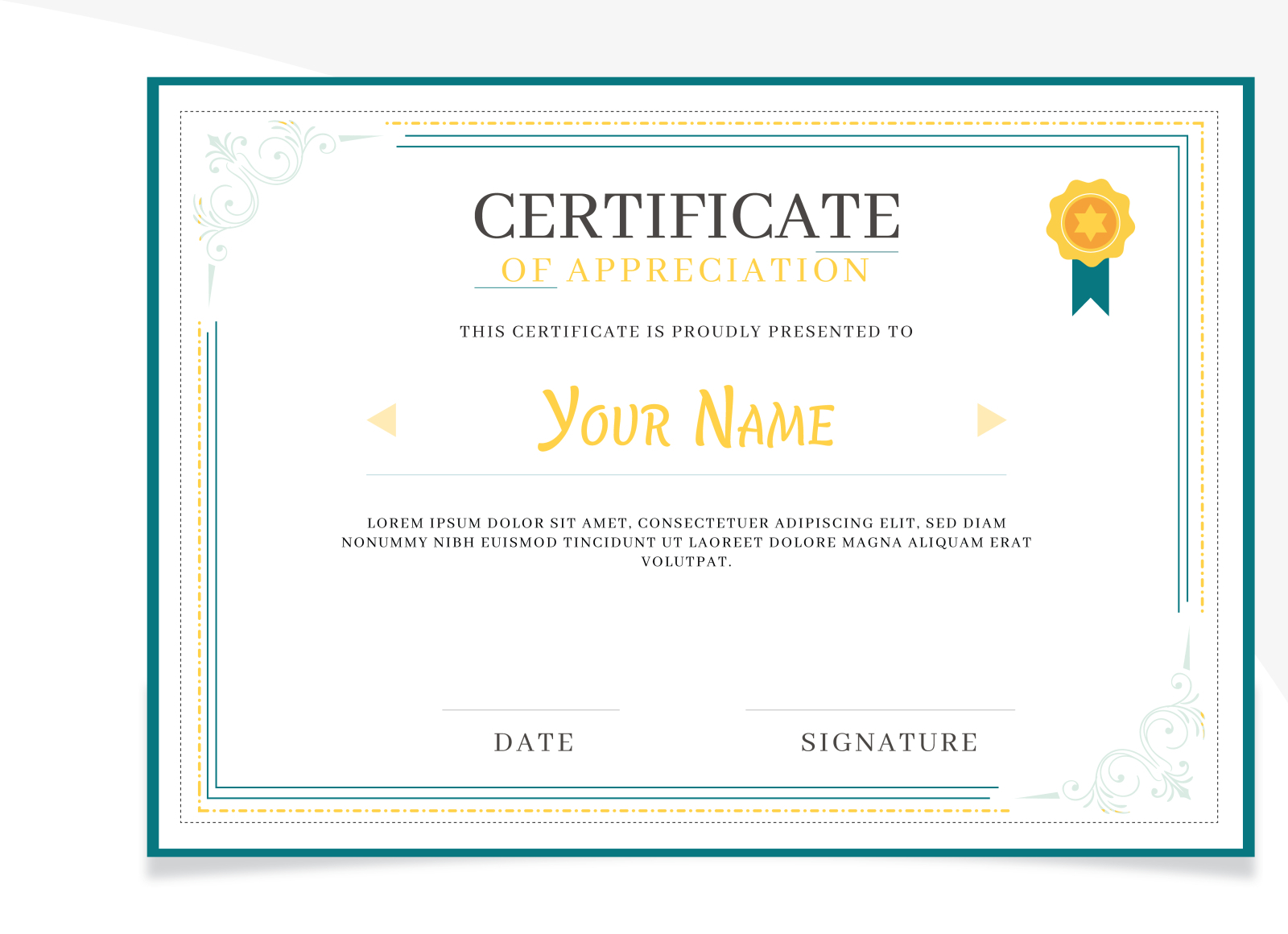 Modern certificate of achievement template by Raju Ahmed on Dribbble